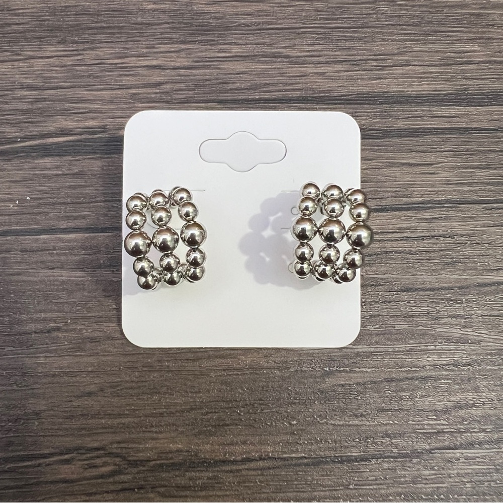 3 FOR $15 Silver Beaded Earrings
